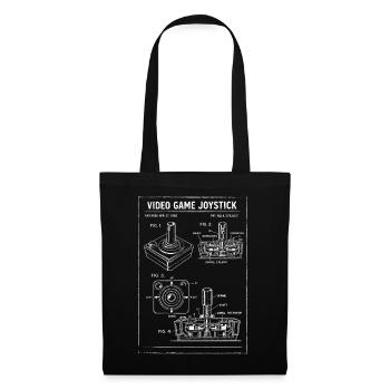 Plan rétro du joystick - Sac en tissu - noir - Devant