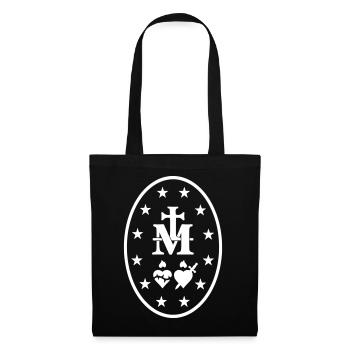 Médaille Miraculeuse Marie Symboles Sacrés Blanc - Tote Bag - black - Front