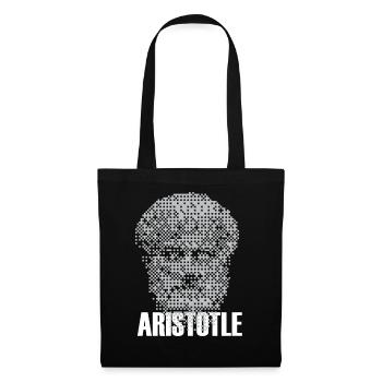 Pixel Aristotle Head Mosaic - Tote Bag - black - Front