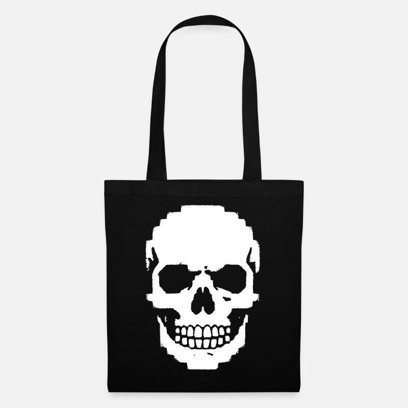Pixel Totenkopf Schädel 8-Bit - Stoffbeutel - Schwarz