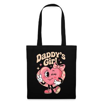 Daddys Girl Retro Heart Cute Pink Family - Tote Bag - black - Front