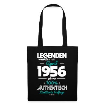 70. Geburtstag - Legenden wurden im April 1956 - Stoffbeutel - Schwarz - Vorne