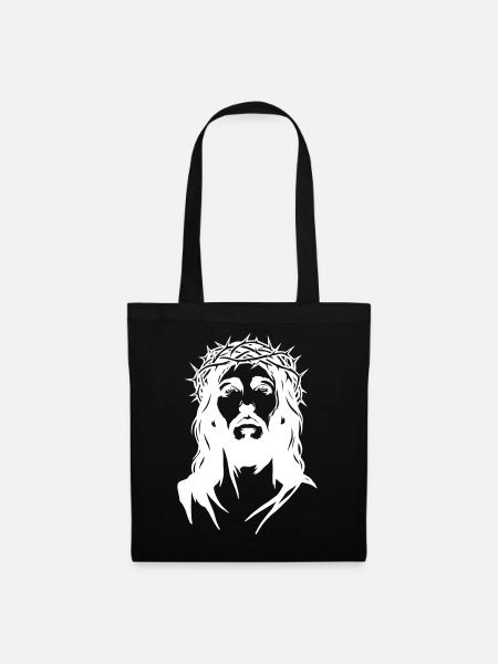 Jesus Christus Silhouette - Stoffbeutel - Schwarz