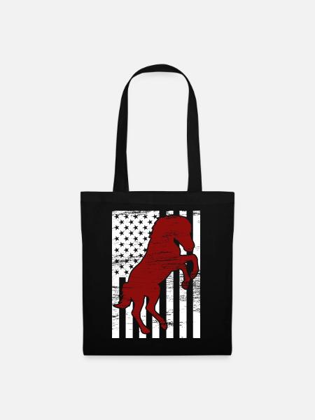 4. Juli USA Reiten - Stoffbeutel - Schwarz