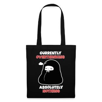 Overthinking Nothing Manga Chibi Humor - Tote Bag - black - Front
