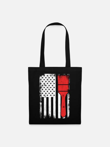 4. Juli USA Maler - Stoffbeutel - Schwarz