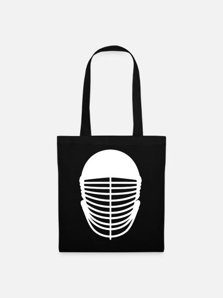 Fechtmaske Zeichnung - Stoffbeutel - Schwarz
