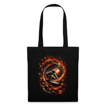 Surfer-Astronaut – Fall Spiral – Halloween - Stoffbeutel - Schwarz - Vorne