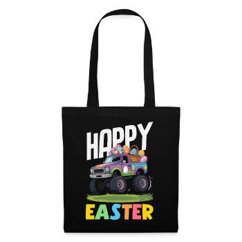Frohe Ostern Süßer Osterhase Eiersuche Ostereier - Stoffbeutel - Schwarz - Vorne