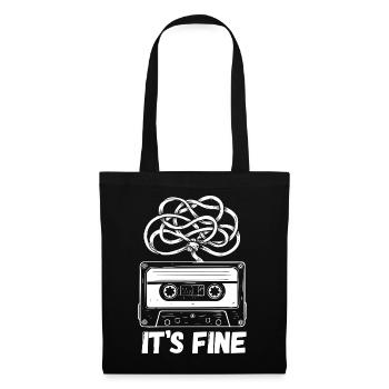 C’est acceptable de dire cassette rétro audio musique vintage - Sac en tissu - noir - Devant