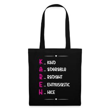 Don du nom Karen - Sac en tissu - noir - Devant