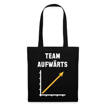 Team Aufwärts (Erfolg / Fortschritt / NEG Gold 2C) - Stoffbeutel - Schwarz - Vorne