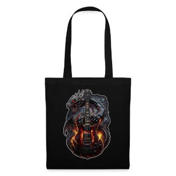 Dragon Rock – Burning Guitar - Tote Bag - black - Front