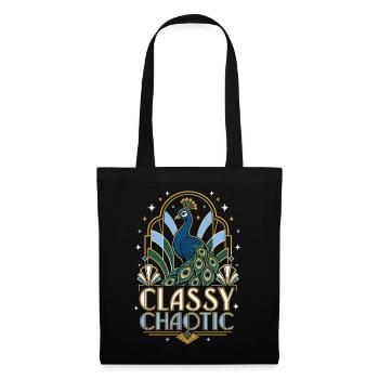 Classy Chaotic Peacock Art Deco - Tote Bag - black - Front