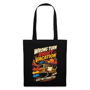 Wrong Turn Right Vacation Roadtrip Humor - Tote Bag - black - Front