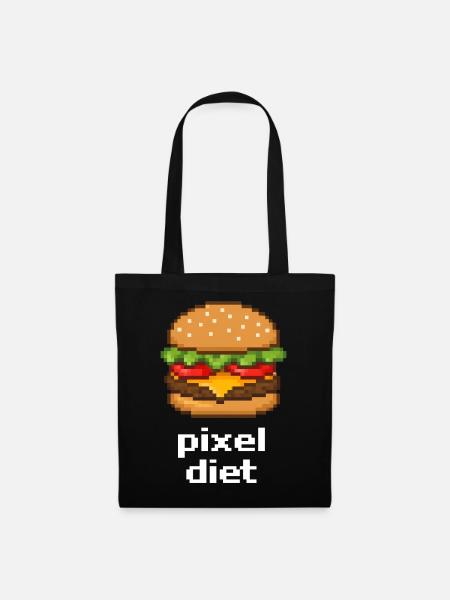 Pixel Diet Burger Nerd - Stoffbeutel - Schwarz