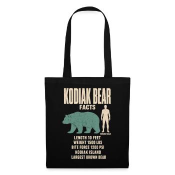 Kodiak Bear Fakten Tierrekord Größenvergleich - Stoffbeutel - Schwarz - Vorne