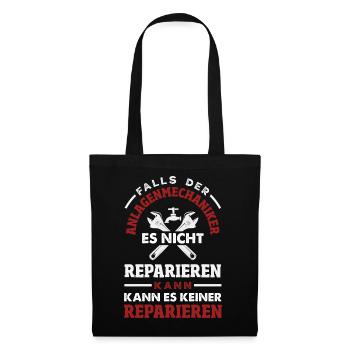 Anlagenmechaniker SHK Sanitär Heizung Handwerk - Stoffbeutel - Schwarz - Vorne