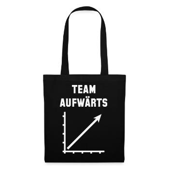 Team Aufwärts (Erfolg / Fortschritt / White) - Stoffbeutel - Schwarz - Vorne