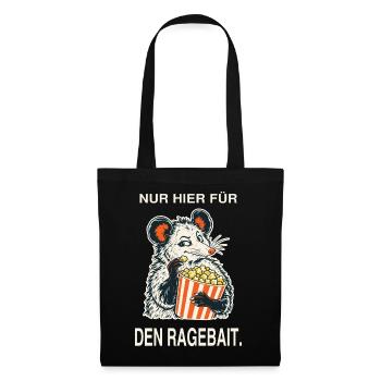 Ragebait Jugendwort 2026 Geschenk Teenager Opossum - Stoffbeutel - Schwarz - Vorne