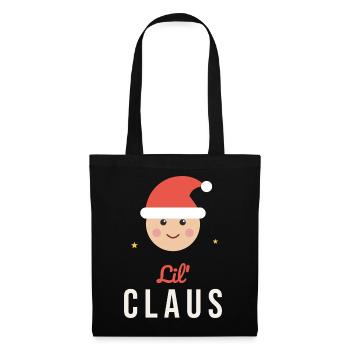 Lil' Claus – Passende Familienkinder zu Weihnachten - Stoffbeutel - Schwarz - Vorne