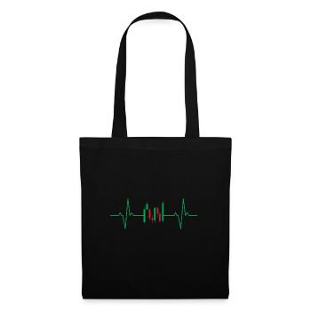 Candlesticks lifeline heartbeat day trader - Sac en tissu - noir - Devant