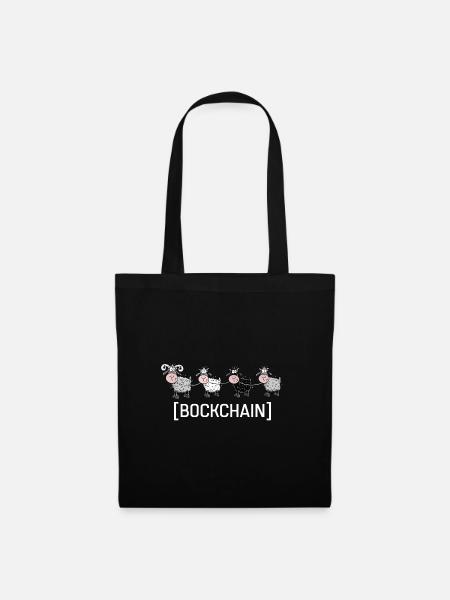 Bockchain - Blockchain Lustige Schafe Informatiker - Stoffbeutel - Schwarz