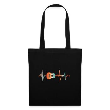 Guitare Heartbeat - Sac en tissu - noir - Devant