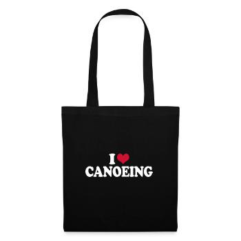 Kanu Kanufahren I Love Canoeing Kanufahrer - Stoffbeutel - Schwarz - Vorne