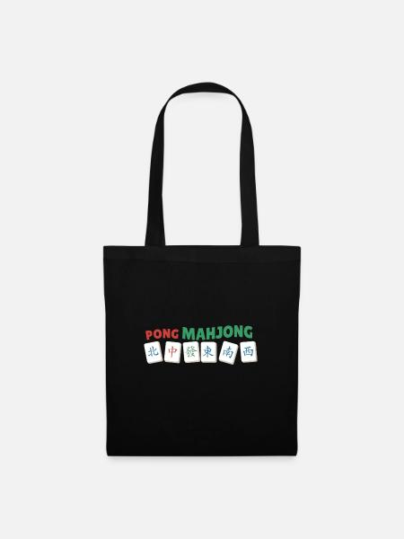 Geschenk für Mahjong Fans - Stoffbeutel - Schwarz