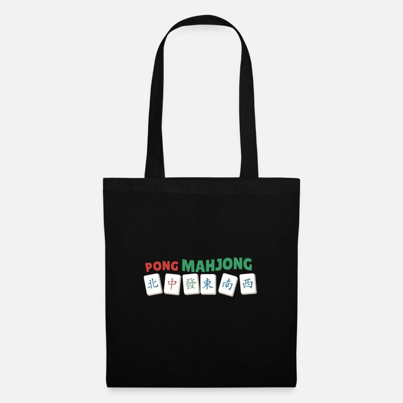 Geschenk für Mahjong Fans - Stoffbeutel - Schwarz