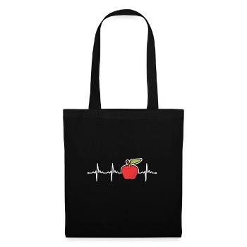 Apfel - Stoffbeutel - Schwarz - Vorne