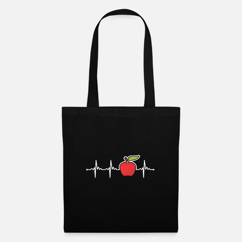 Apfel - Stoffbeutel - Schwarz