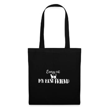 CHAT AMIS CHATS AMOUR AMIS CHAT MOTIFS DE CHAT - Sac en tissu - noir - Devant