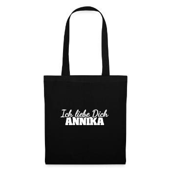 Liebe Annika - Stoffbeutel - Schwarz - Vorne