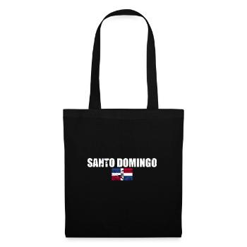 Santo Domingo Dom Rep Vintage Flagge - Stoffbeutel - Schwarz - Vorne