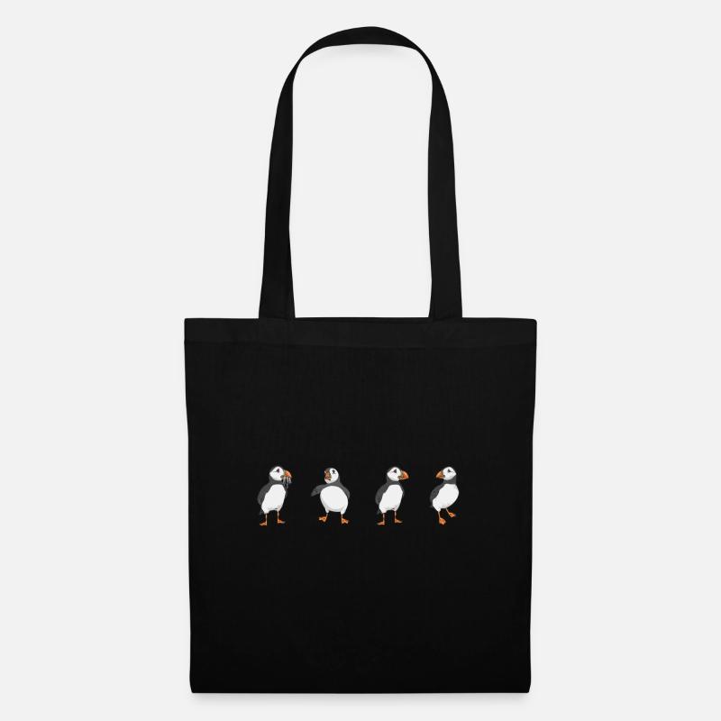 macareux macareux moines oiseaux Lunde - Sac en tissu - noir