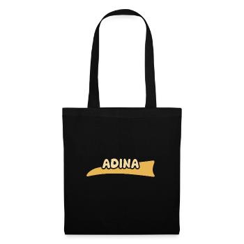Vorname Adina - Stoffbeutel - Schwarz - Vorne