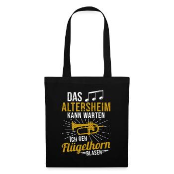 Flügelhorn Orchester Horn Musiker Blasmusik - Stoffbeutel - Schwarz - Vorne