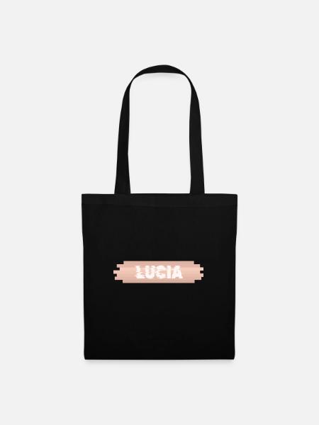 Lucia als Vorname - Stoffbeutel - Schwarz