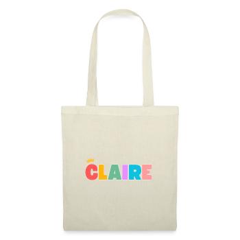 Claire ! Personnalisable - Sac en tissu - nature - Devant