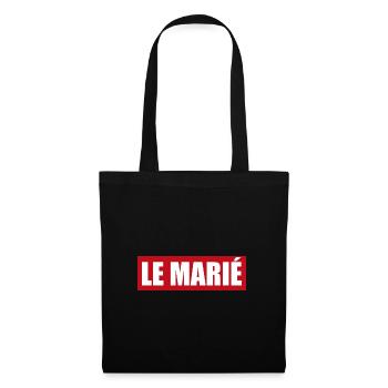 Le marié | cadeau de mariage | mariage - Sac en tissu - noir - Devant