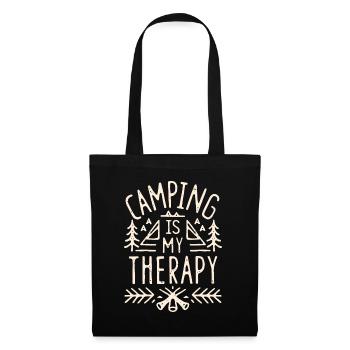 Camping is my therapy - Tote Bag - black - Front