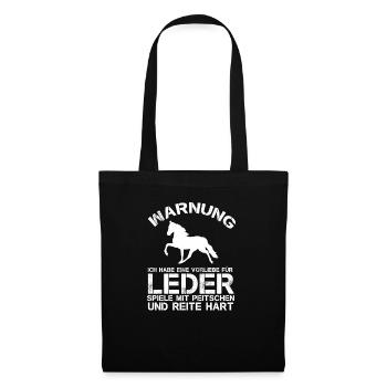 Leder, Peitschen, Reite Hart - Stoffbeutel - Schwarz - Vorne