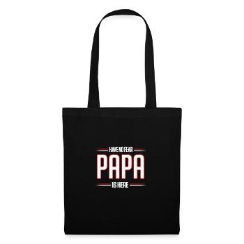 Have No Fear Papa is Here Funny Papa Shirt - Tote Bag - black - Front