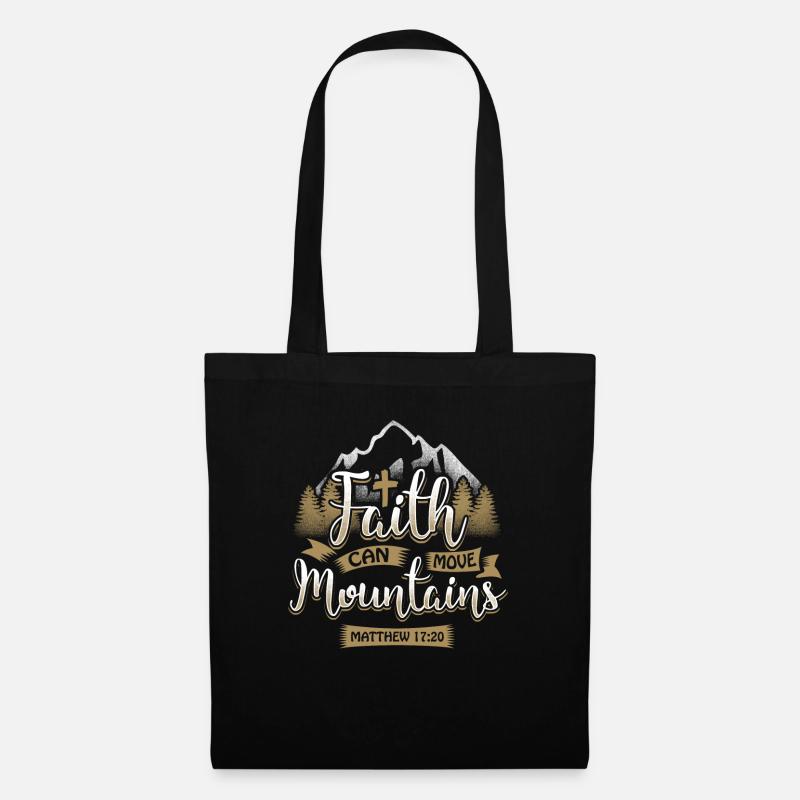 Faith can move mountains - EN - Stoffbeutel - Schwarz