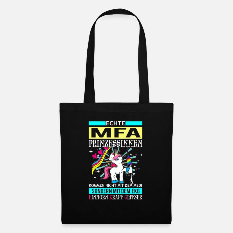 MFA Prinzessin - EKG Einhorn 2 - Stoffbeutel - Schwarz