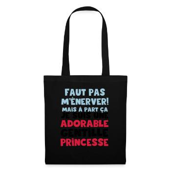 une adorable gentille princesse - Sac en tissu - noir - Devant