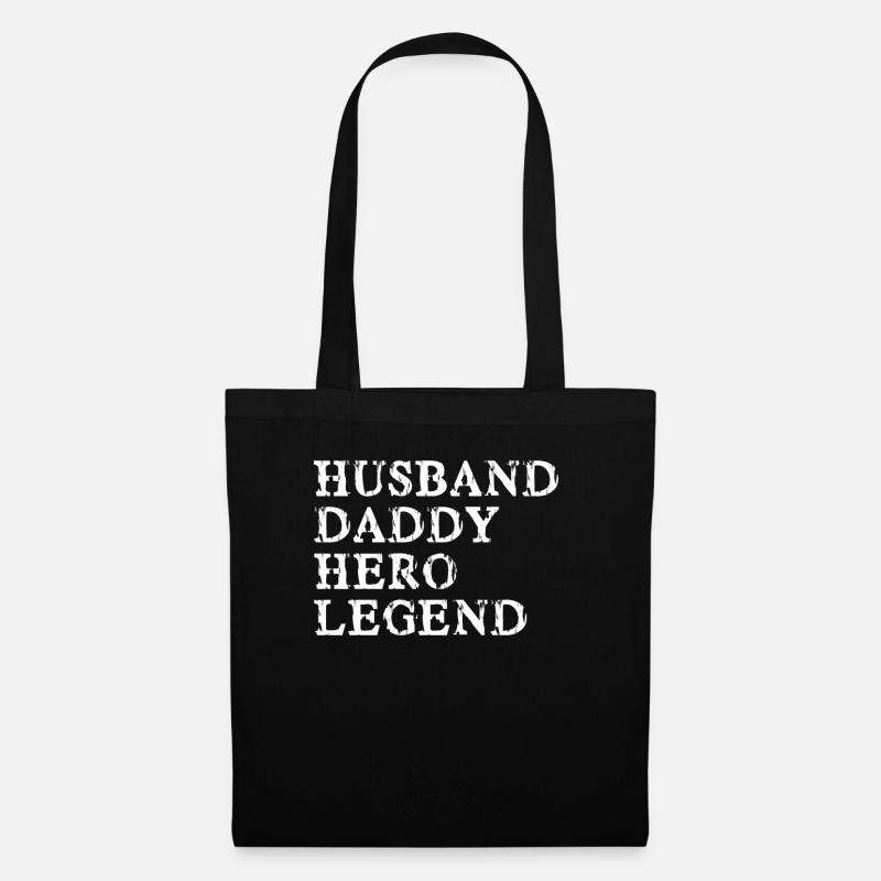 husband dad hero legend - Stoffbeutel - Schwarz