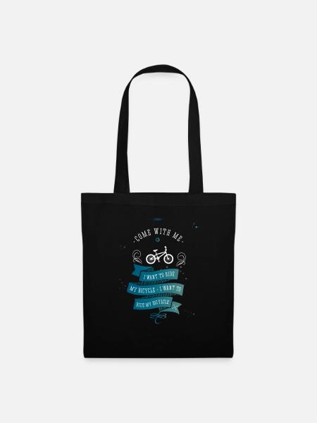 fahrrad bicycle ride with me rad fahren retro fun - Stoffbeutel - Schwarz